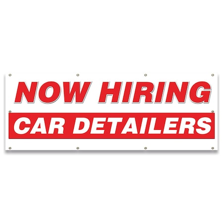 Now Hiring Car Detailers Banner Apply Inside Accepting Application Single Sided